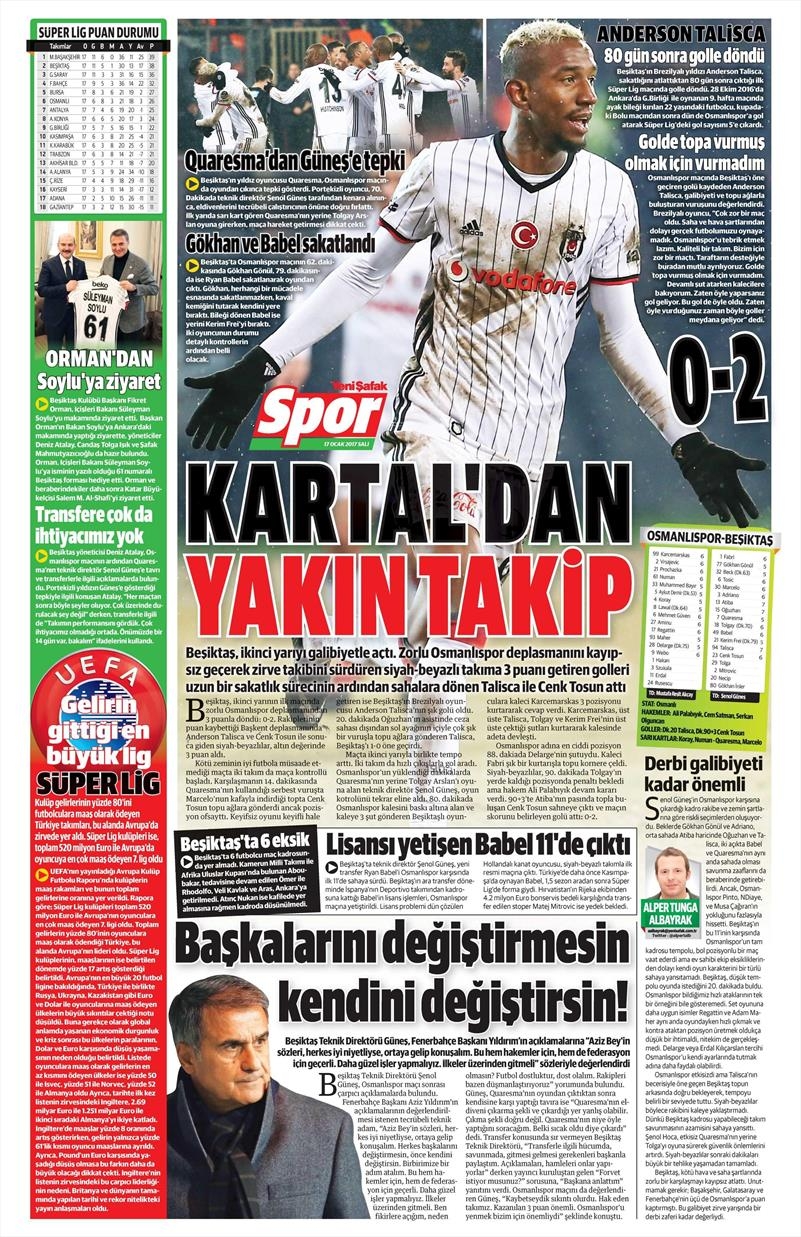 17 Ocak 2017 | İşte gazetelerin Beşiktaş manşetleri - Görsel 25