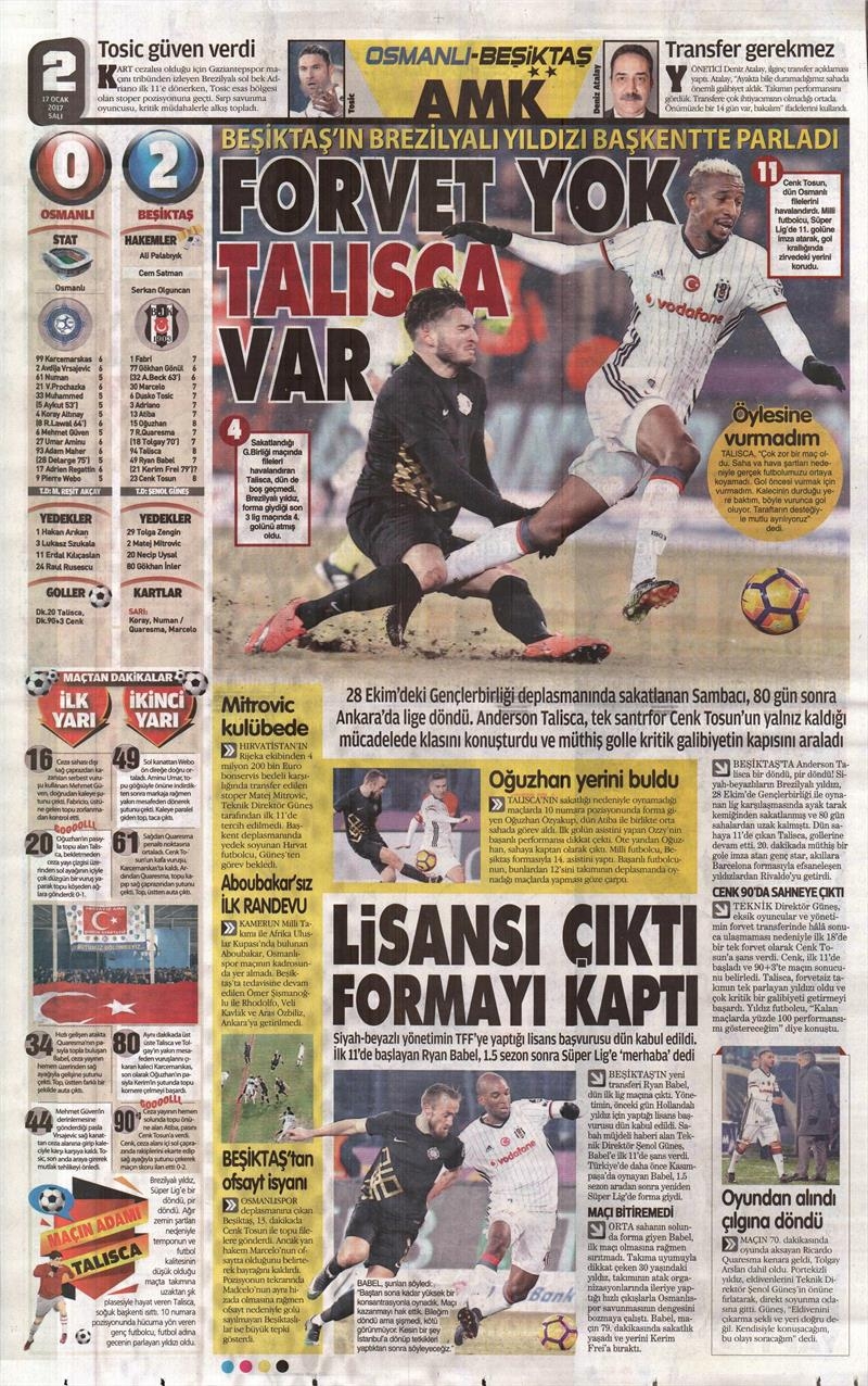 17 Ocak 2017 | İşte gazetelerin Beşiktaş manşetleri - Görsel 8
