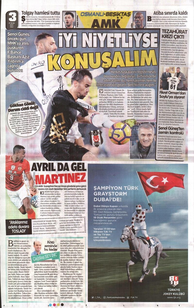 17 Ocak 2017 | İşte gazetelerin Beşiktaş manşetleri - Görsel 9
