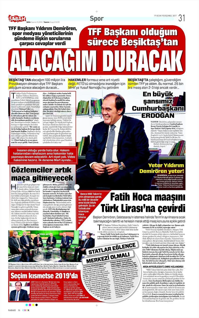 19 Ocak 2017 | İşte gazetelerin Beşiktaş manşetleri - Görsel 1