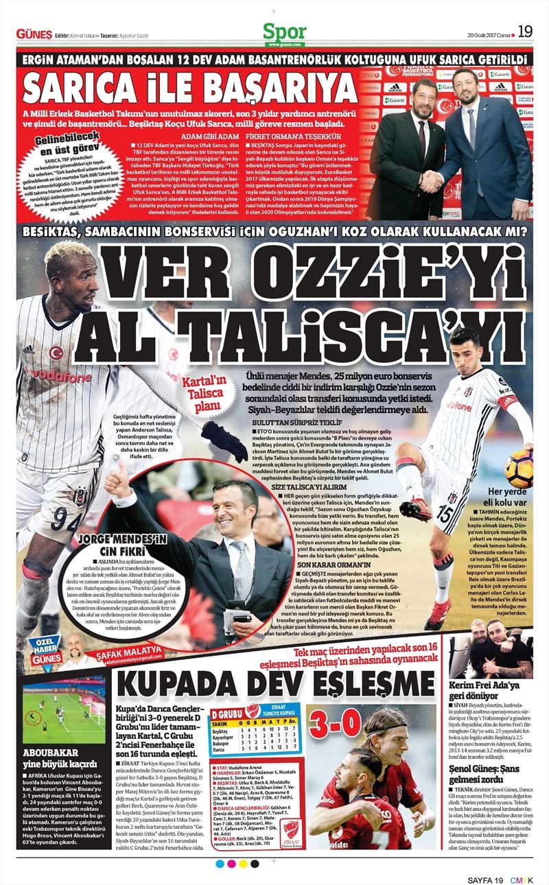 20 Ocak 2017 | İşte gazetelerin Beşiktaş manşetleri - Görsel 5
