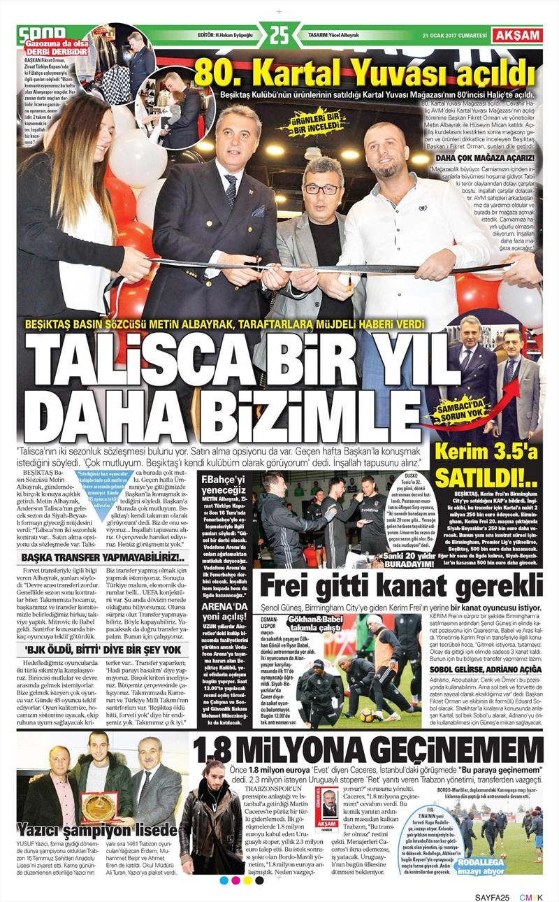 21 Ocak 2017 | İşte gazetelerin Beşiktaş manşetleri - Görsel 3