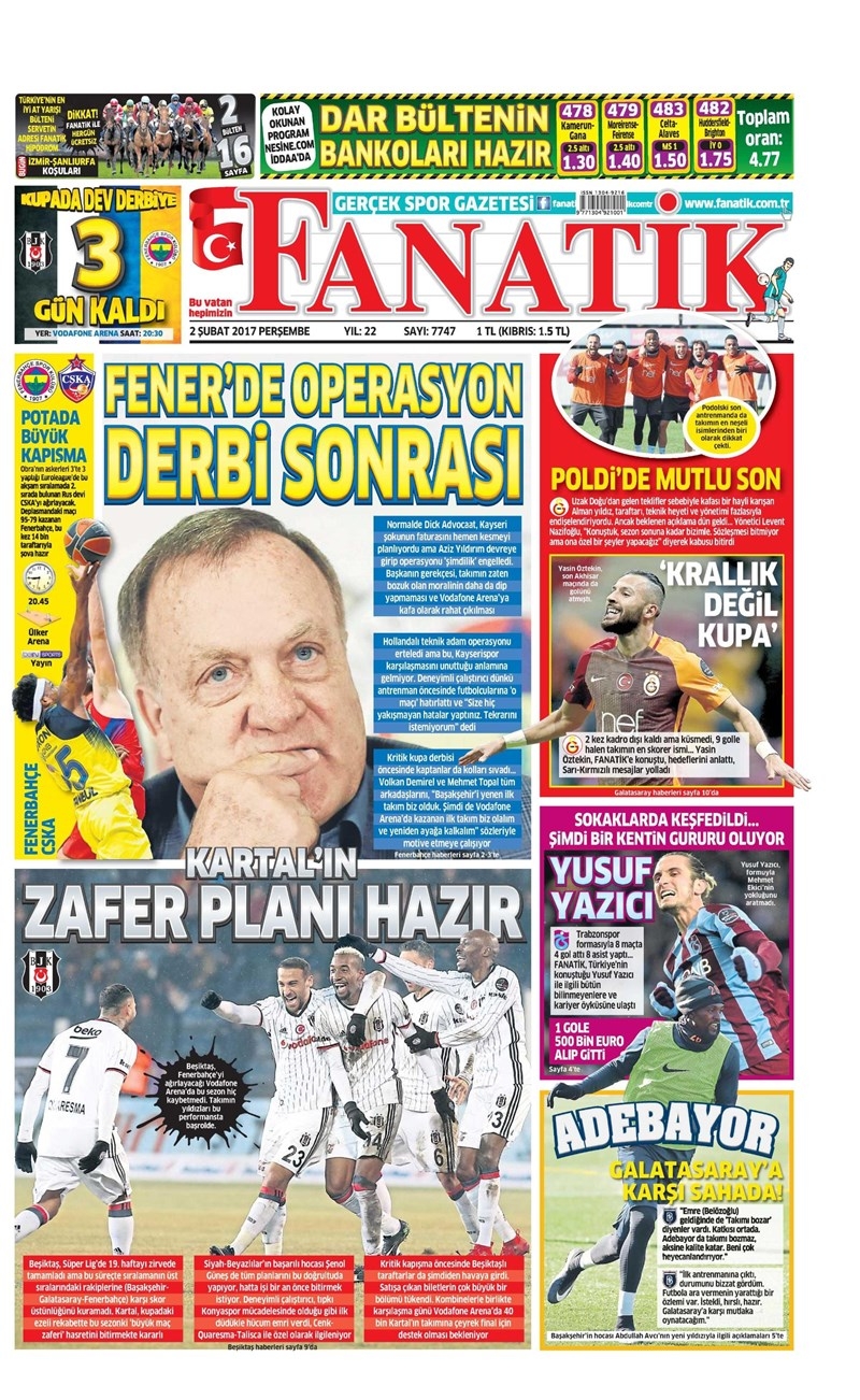02 Şubat 2017 | İşte gazetelerin Beşiktaş manşetleri - Görsel 1