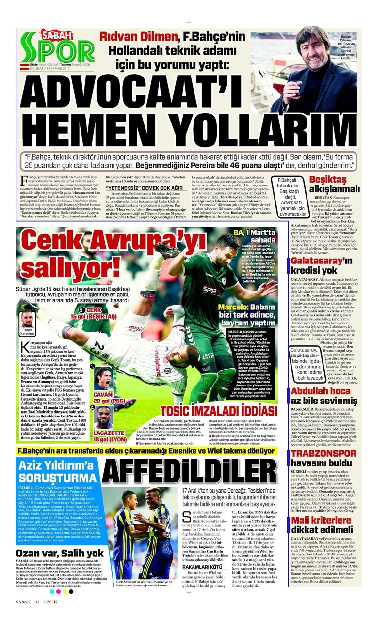 02 Şubat 2017 | İşte gazetelerin Beşiktaş manşetleri - Görsel 3