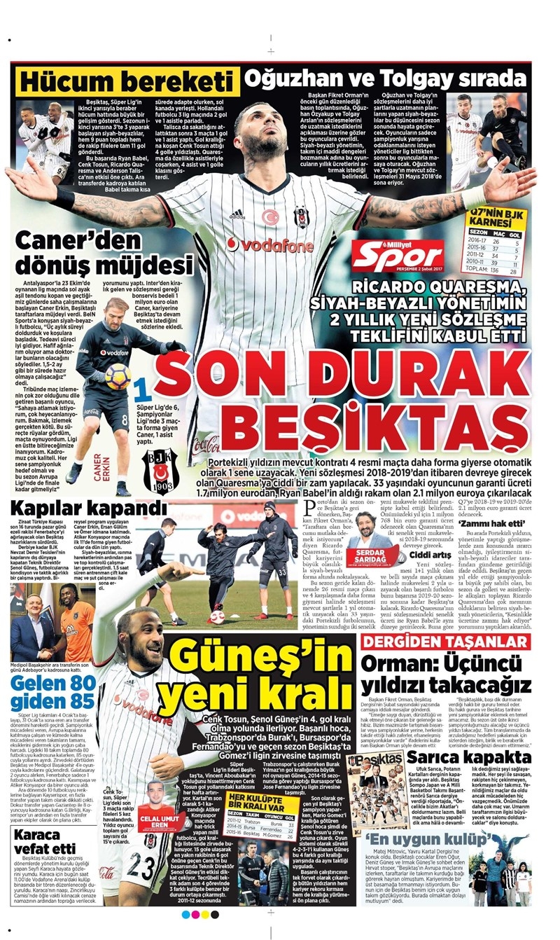 02 Şubat 2017 | İşte gazetelerin Beşiktaş manşetleri - Görsel 4