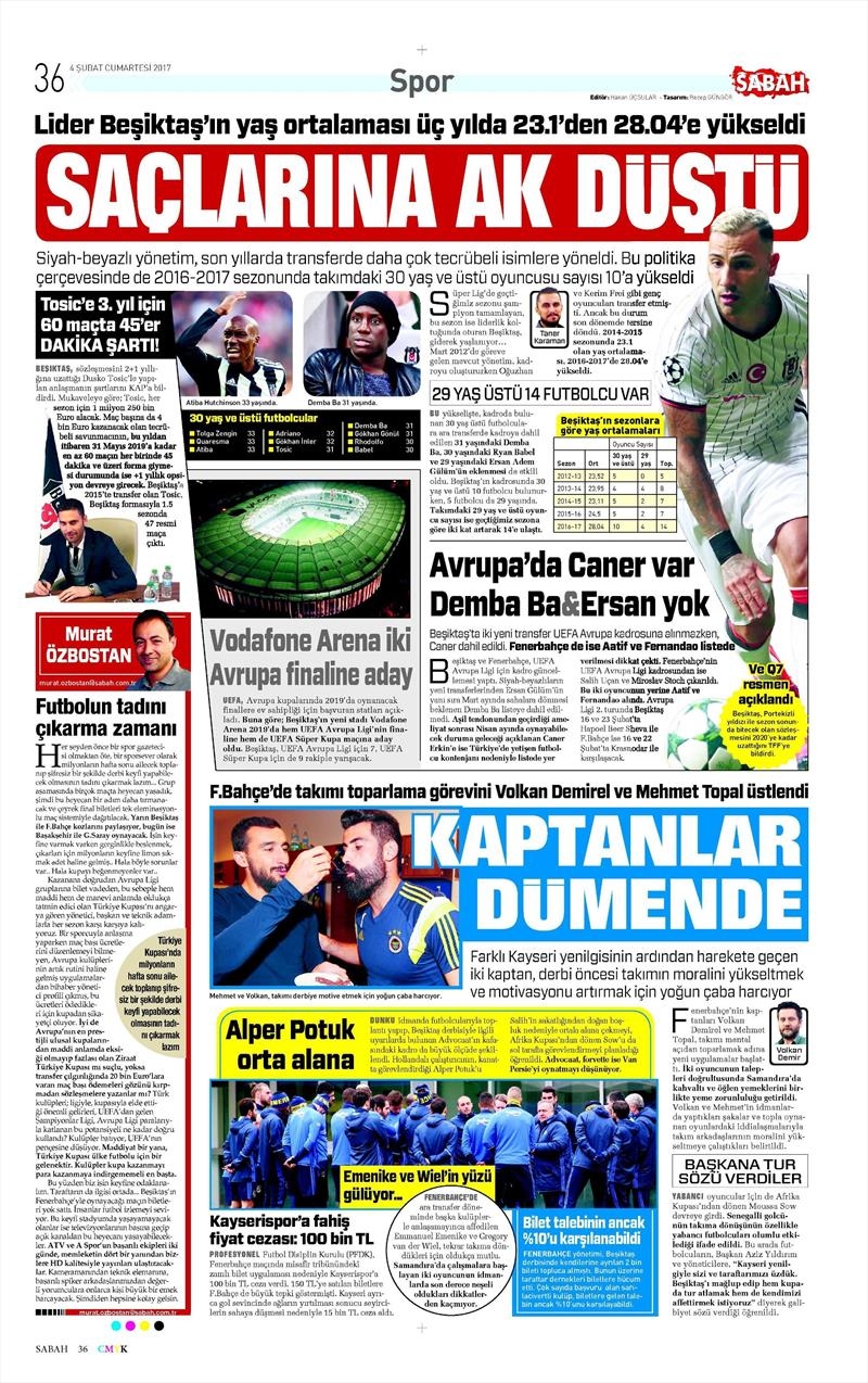 04 Şubat 2017 | İşte gazetelerin Beşiktaş manşetleri - Görsel 9