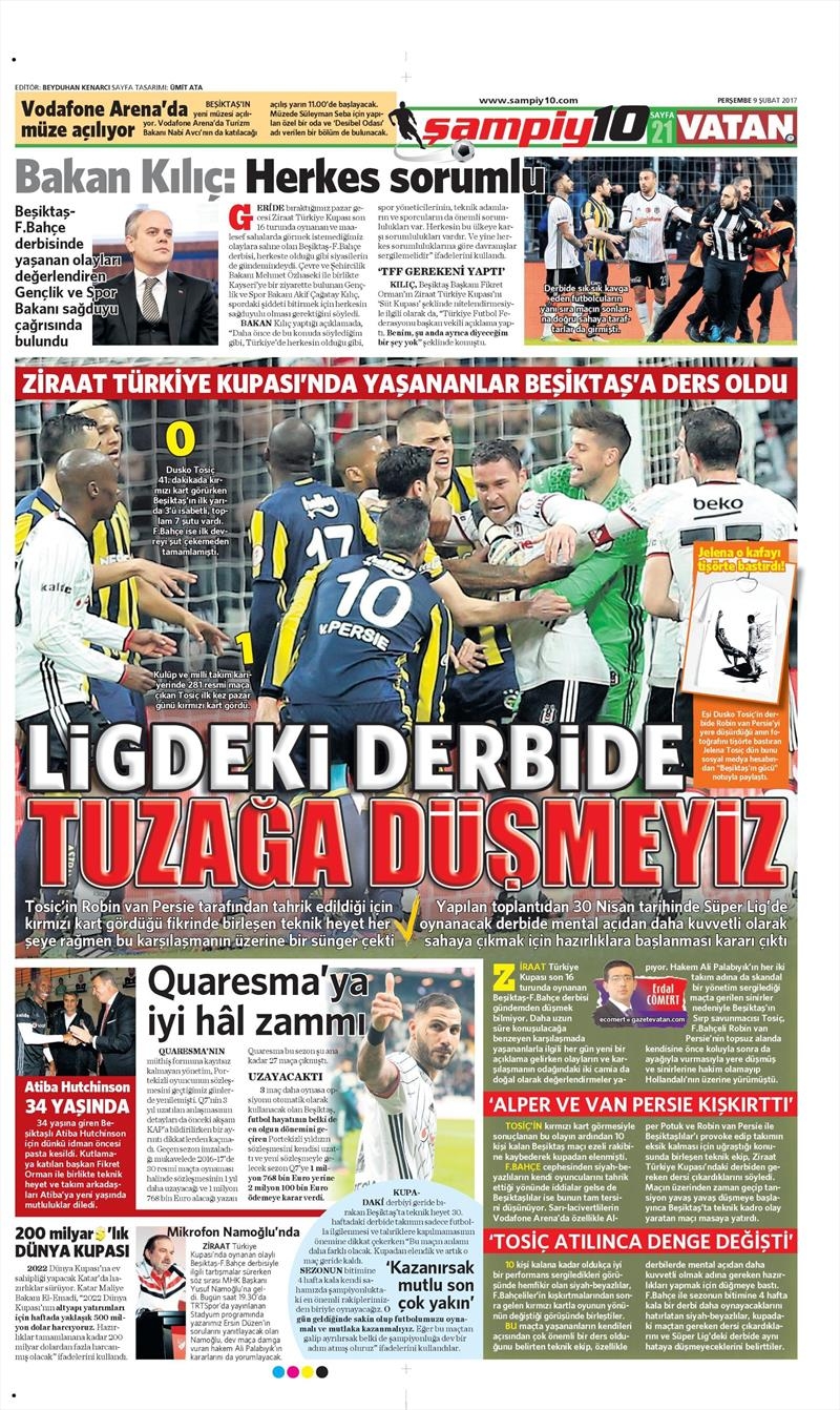 09 Şubat 2017 | İşte gazetelerin Beşiktaş manşetleri - Görsel 11