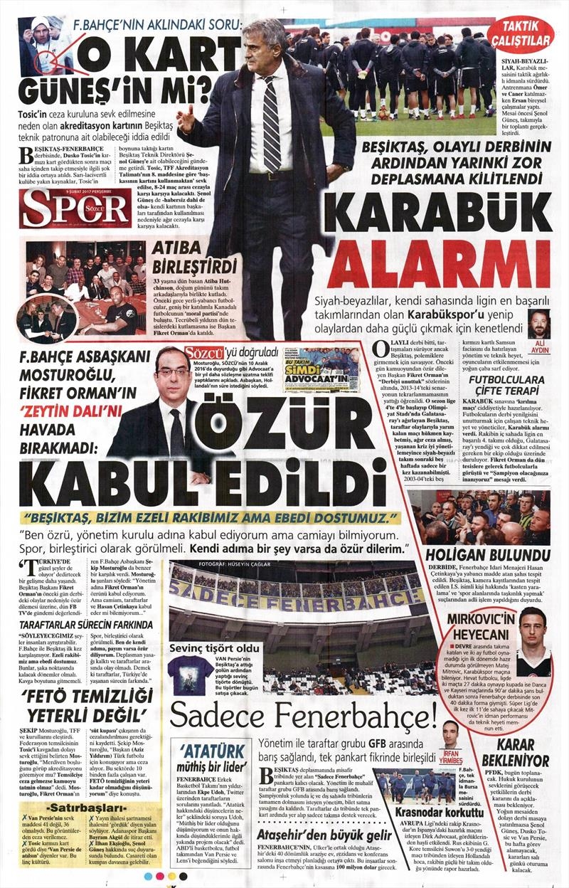 09 Şubat 2017 | İşte gazetelerin Beşiktaş manşetleri - Görsel 9