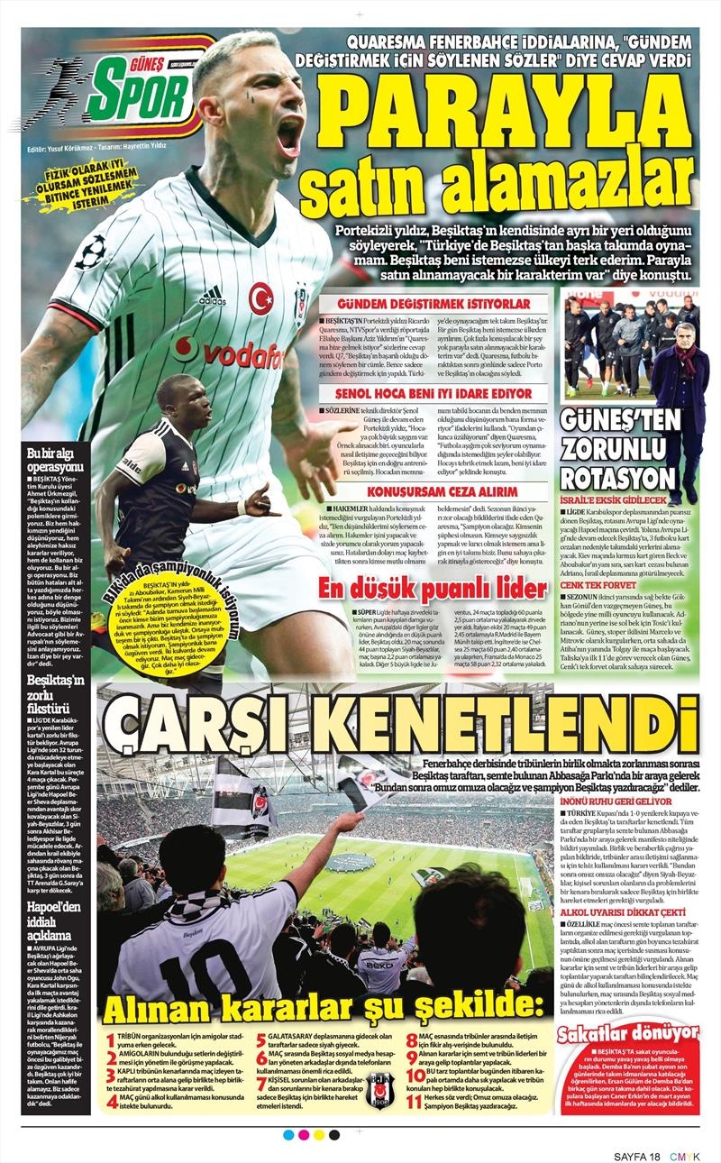 14 Şubat 2017 | İşte gazetelerin Beşiktaş manşetleri - Görsel 3
