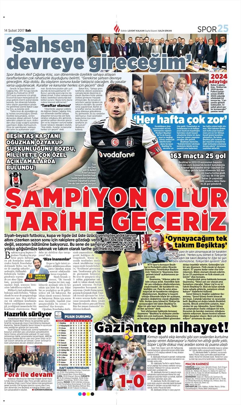 14 Şubat 2017 | İşte gazetelerin Beşiktaş manşetleri - Görsel 6