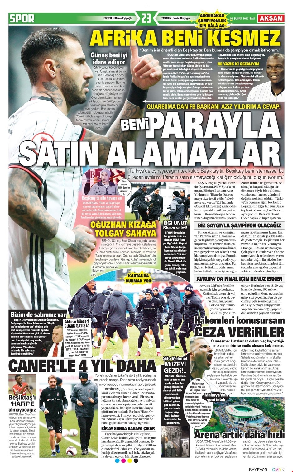 14 Şubat 2017 | İşte gazetelerin Beşiktaş manşetleri - Görsel 7