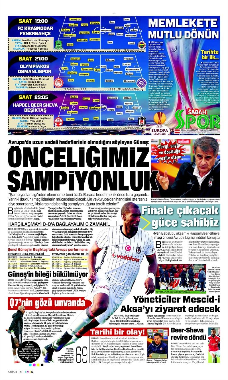 16 Şubat 2017 | İşte gazetelerin Beşiktaş manşetleri - Görsel 3