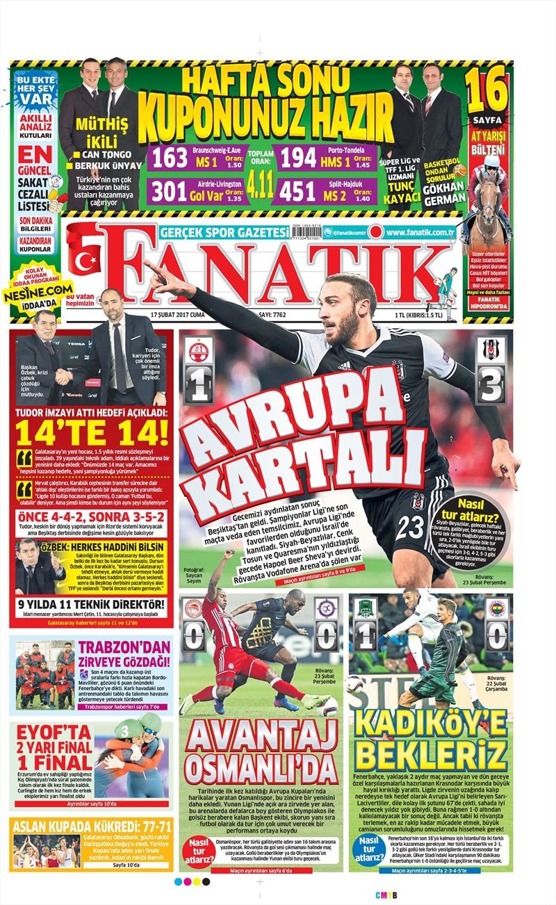 17 Şubat 2017 | İşte gazetelerin Beşiktaş manşetleri - Görsel 1