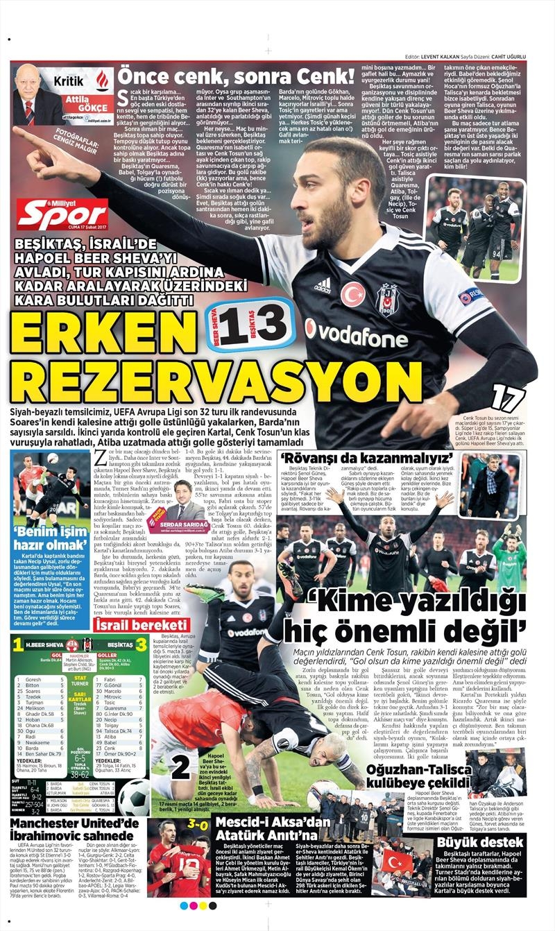 17 Şubat 2017 | İşte gazetelerin Beşiktaş manşetleri - Görsel 8