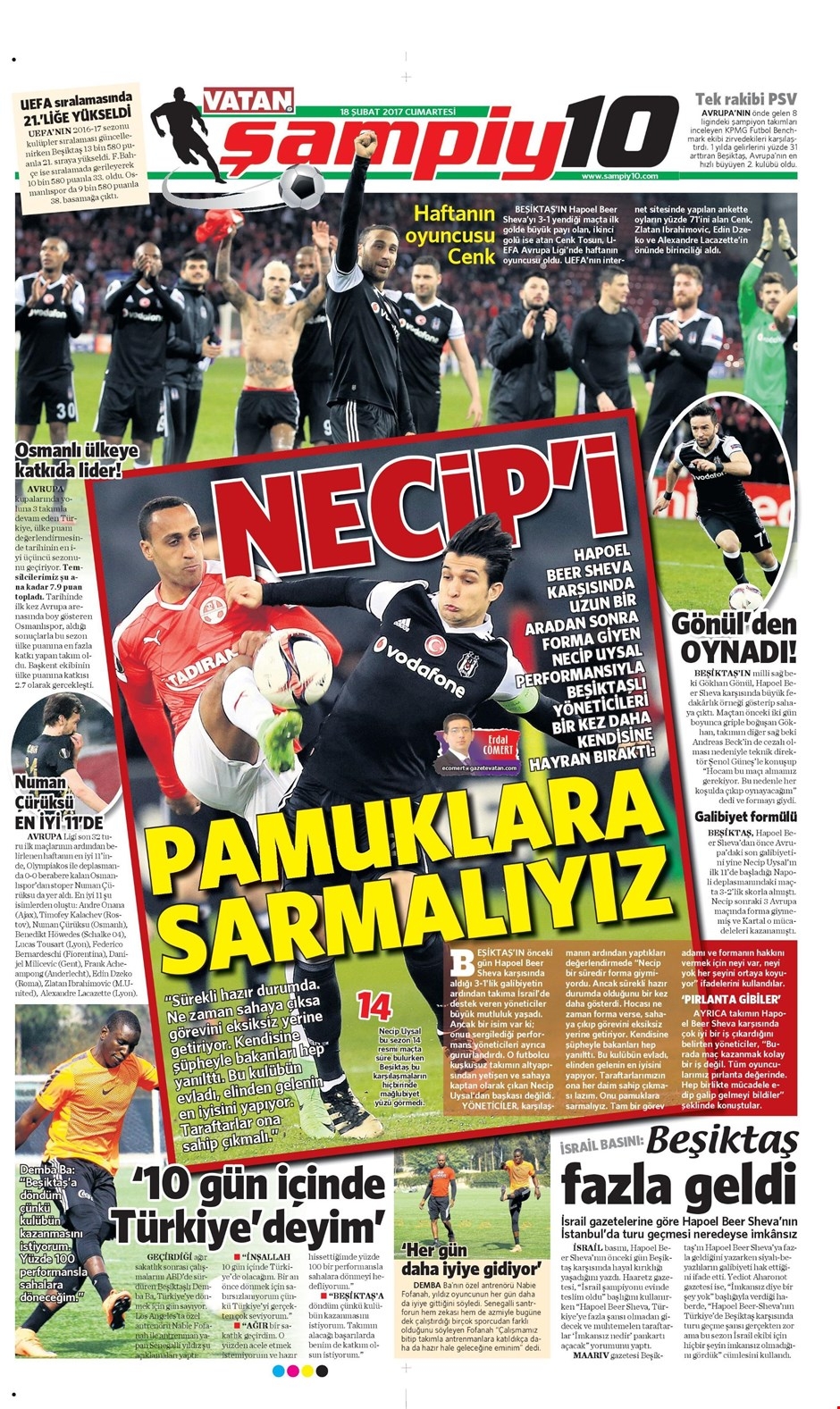 18 Şubat 2017 | İşte gazetelerin Beşiktaş manşetleri - Görsel 1