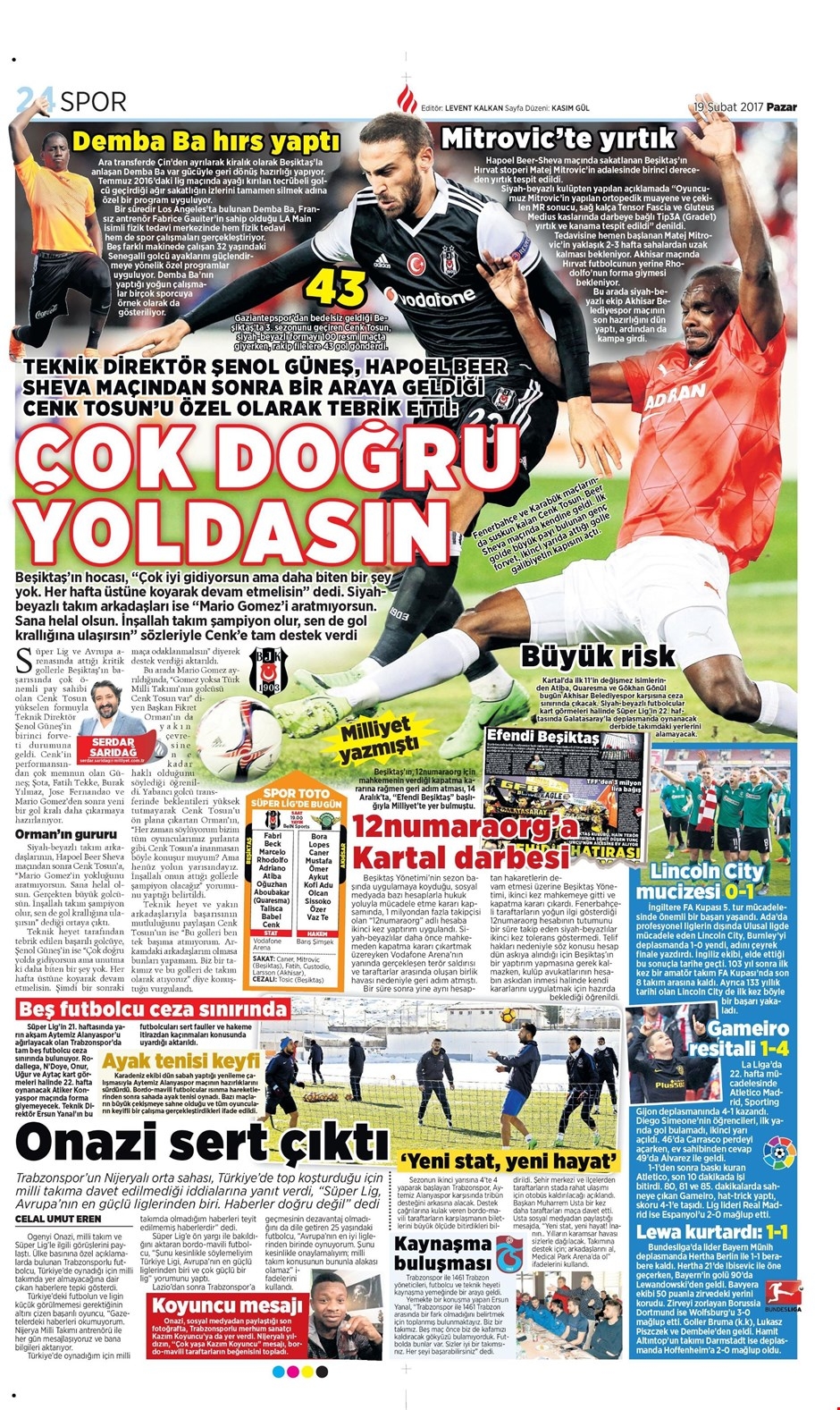 19 Şubat 2017 | İşte gazetelerin Beşiktaş manşetleri - Görsel 2