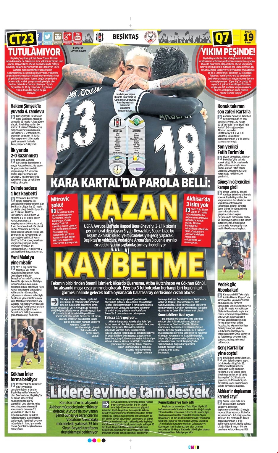 19 Şubat 2017 | İşte gazetelerin Beşiktaş manşetleri - Görsel 4