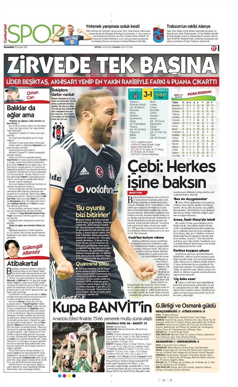 20 Şubat 2017 | İşte gazetelerin Beşiktaş manşetleri - Görsel 10