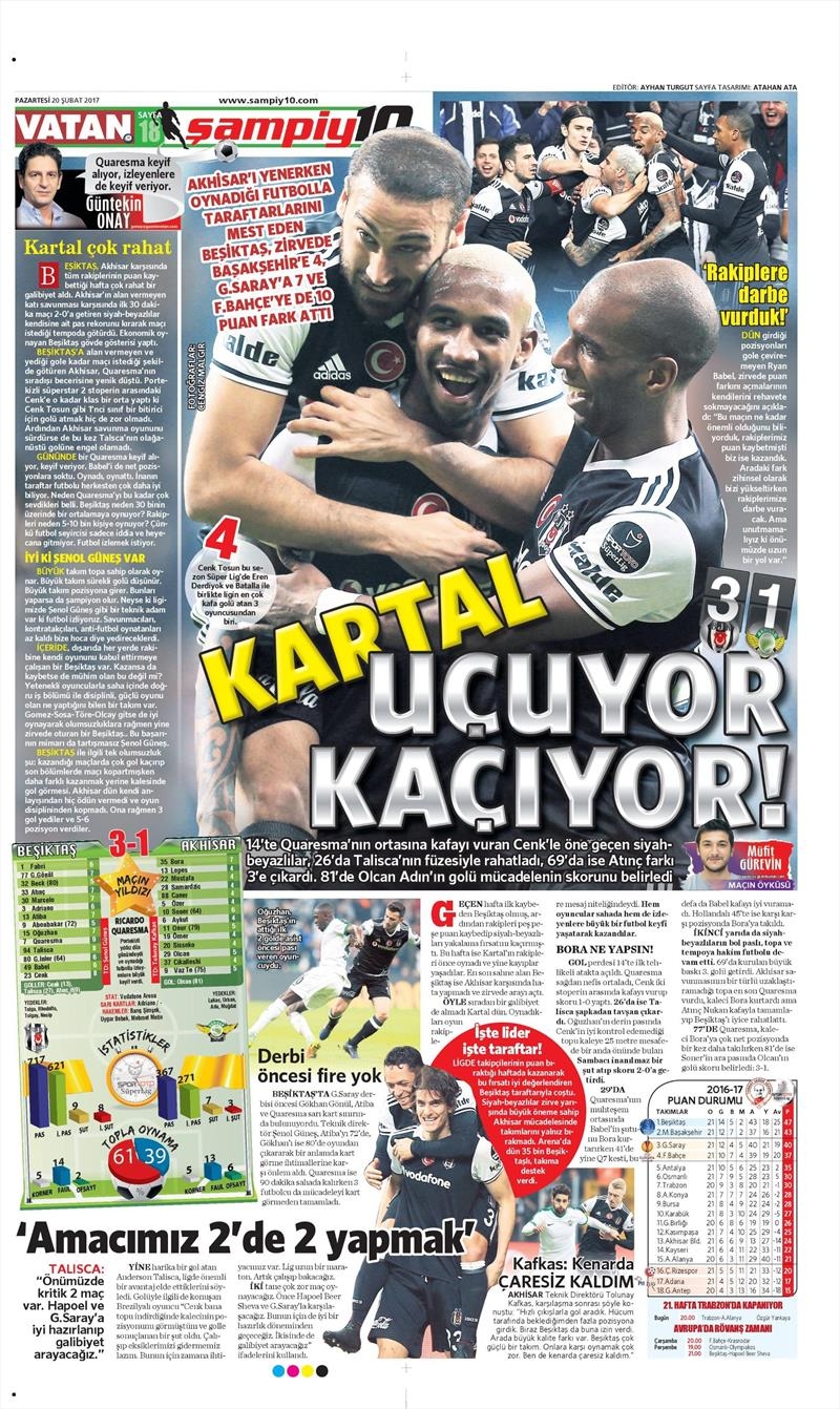 20 Şubat 2017 | İşte gazetelerin Beşiktaş manşetleri - Görsel 16
