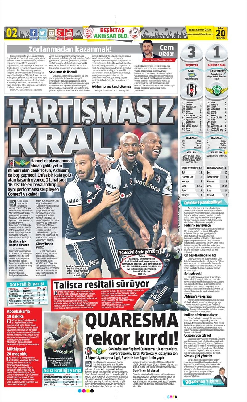 20 Şubat 2017 | İşte gazetelerin Beşiktaş manşetleri - Görsel 2