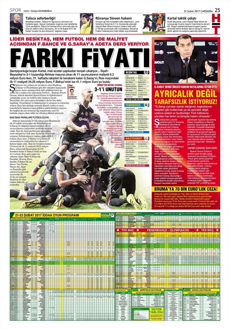22 Şubat 2017 | İşte gazetelerin Beşiktaş manşetleri - Görsel 12