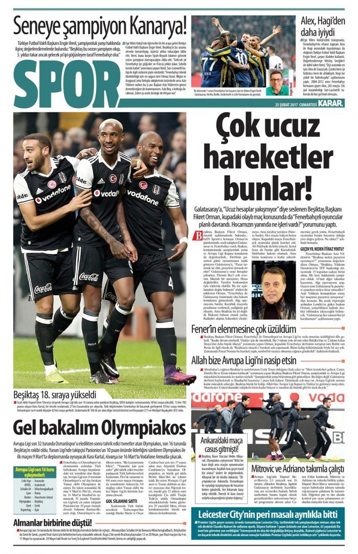 25 Şubat 2017 | İşte gazetelerin Beşiktaş manşetleri - Görsel 3
