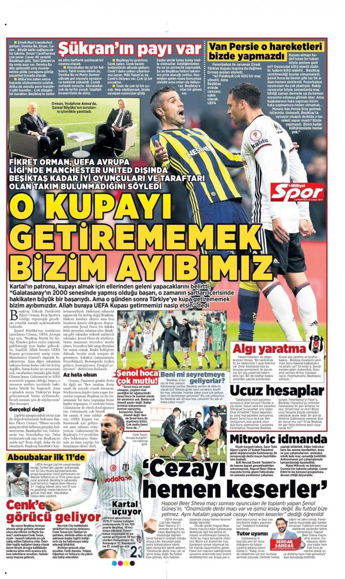 25 Şubat 2017 | İşte gazetelerin Beşiktaş manşetleri - Görsel 4