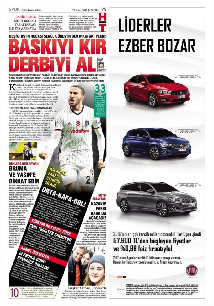 27 Şubat 2017 | İşte gazetelerin Beşiktaş manşetleri - Görsel 14