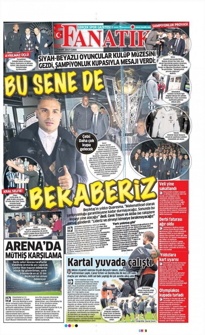 3 Mart 2017 | İşte gazetelerin Beşiktaş manşetleri - Görsel 1