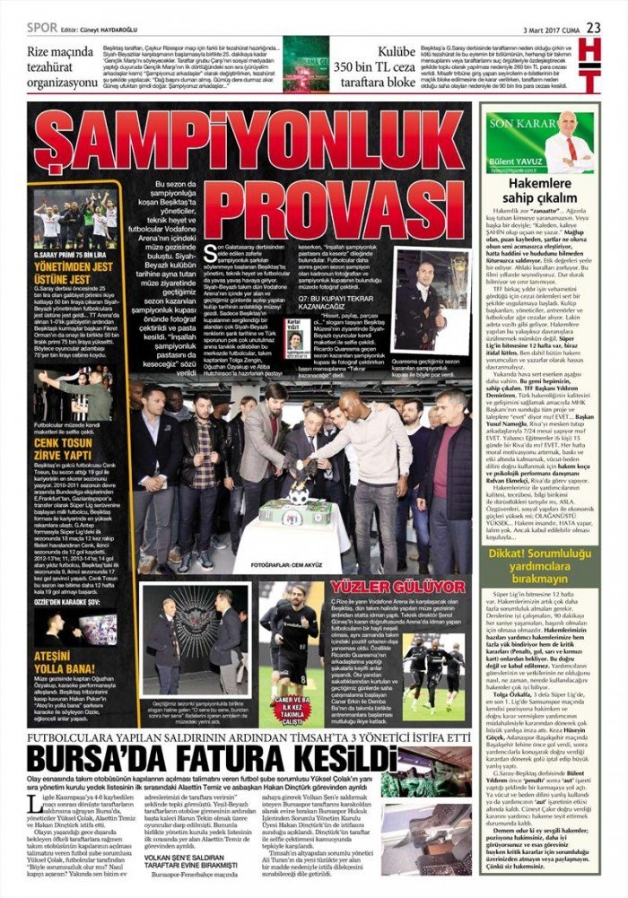 3 Mart 2017 | İşte gazetelerin Beşiktaş manşetleri - Görsel 3