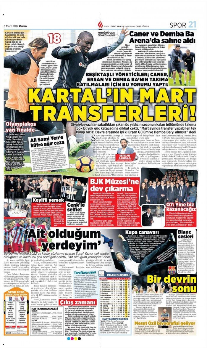 3 Mart 2017 | İşte gazetelerin Beşiktaş manşetleri - Görsel 5