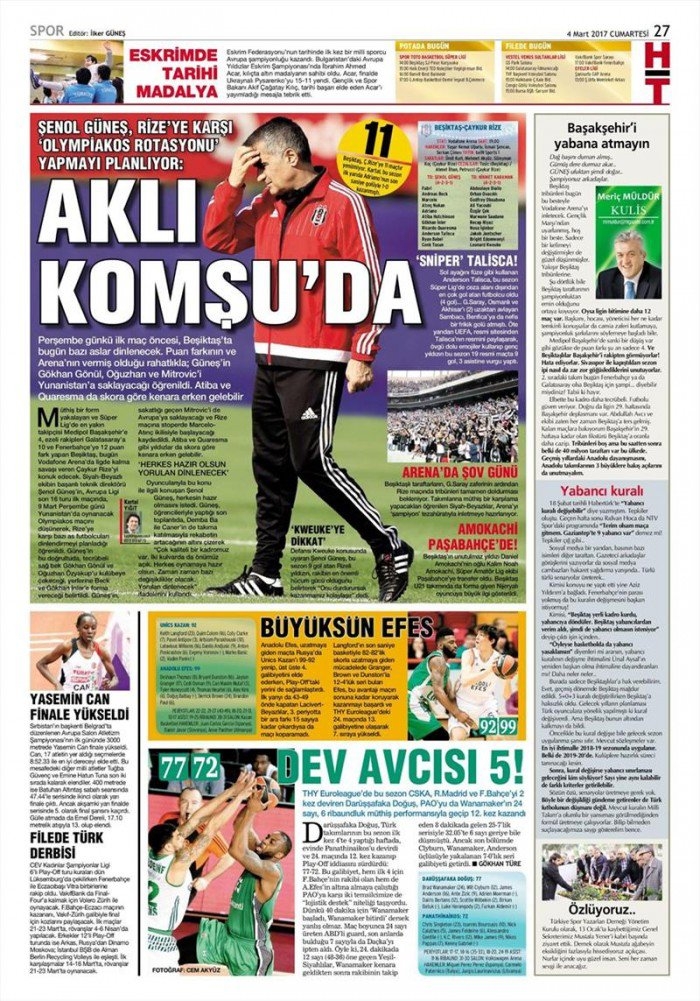 4 Mart 2017 | İşte gazetelerin Beşiktaş manşetleri - Görsel 3