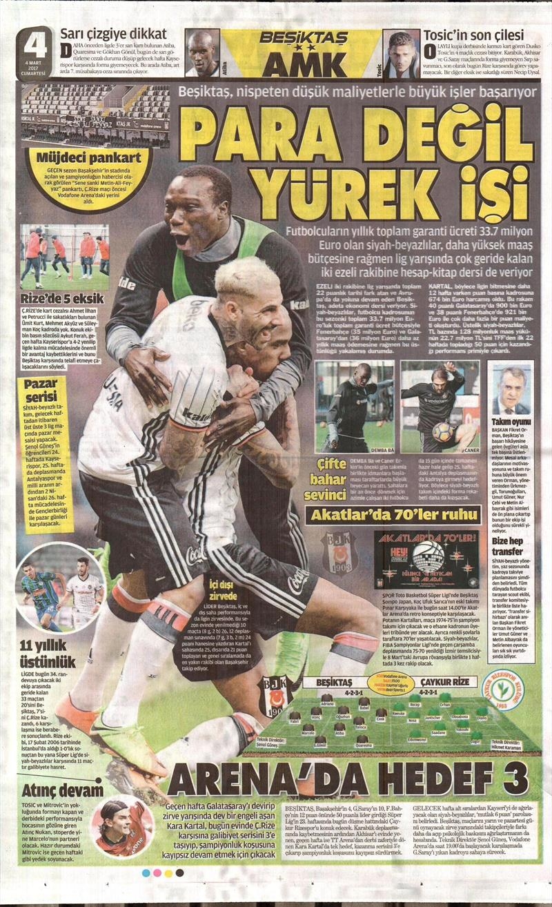 4 Mart 2017 | İşte gazetelerin Beşiktaş manşetleri - Görsel 5