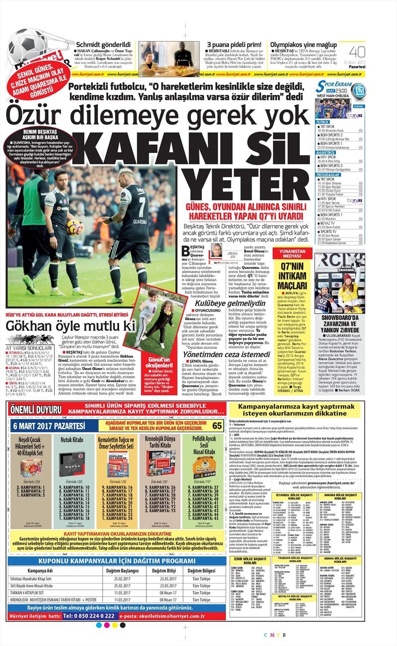 6 Mart 2017 | İşte gazetelerin Beşiktaş manşetleri - Görsel 6