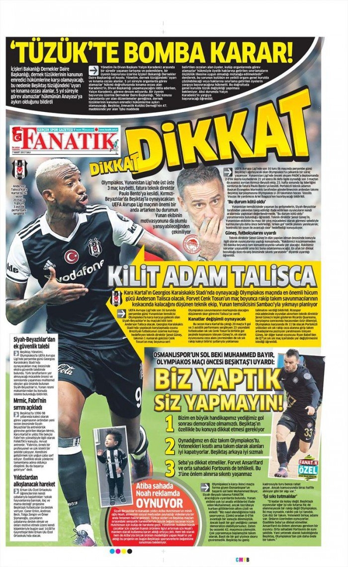 7 Mart 2017 | İşte gazetelerin Beşiktaş manşetleri - Görsel 2