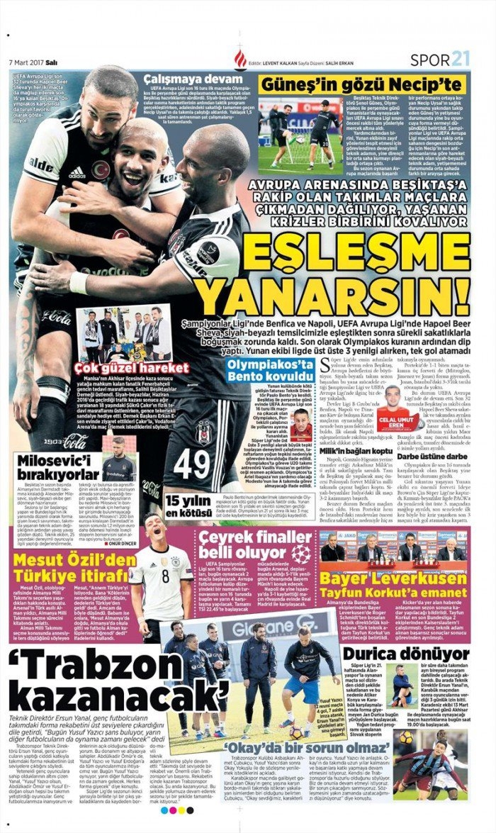7 Mart 2017 | İşte gazetelerin Beşiktaş manşetleri - Görsel 4