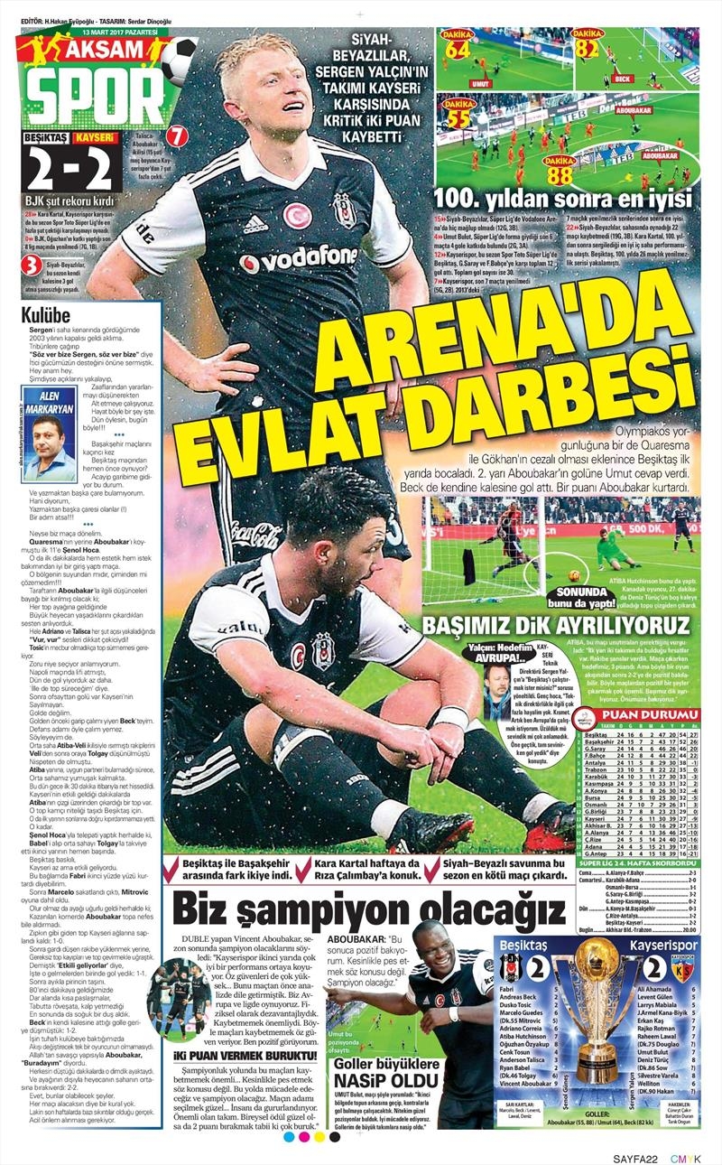 13 Mart 2017 | İşte gazetelerin Beşiktaş manşetleri - Görsel 17