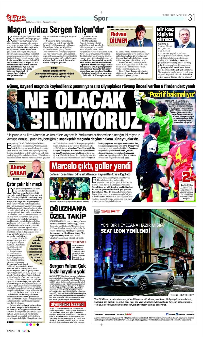 13 Mart 2017 | İşte gazetelerin Beşiktaş manşetleri - Görsel 5