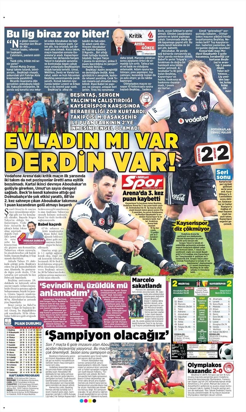 13 Mart 2017 | İşte gazetelerin Beşiktaş manşetleri - Görsel 8