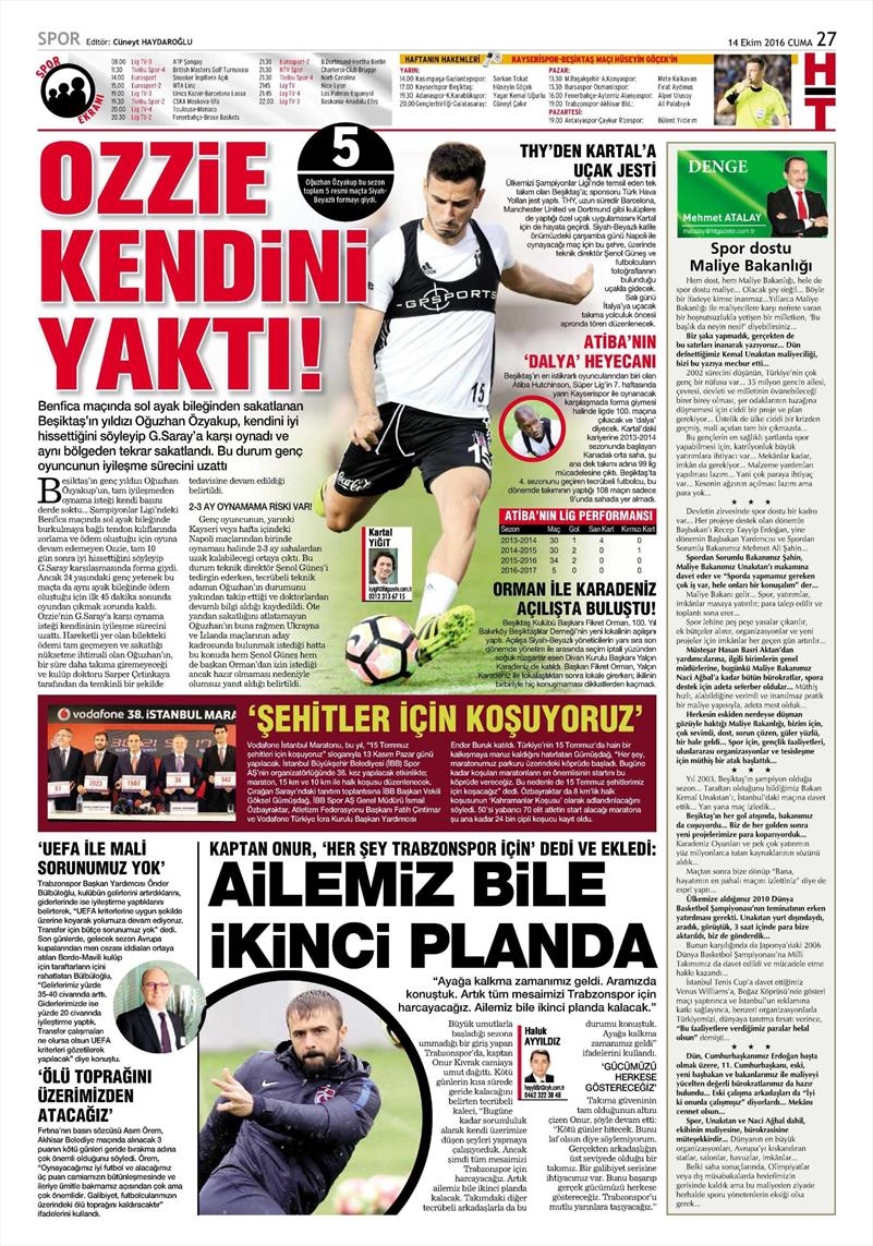 14 Ekim 2016 | Gazetelerin Beşiktaş manşetleri - Görsel 8