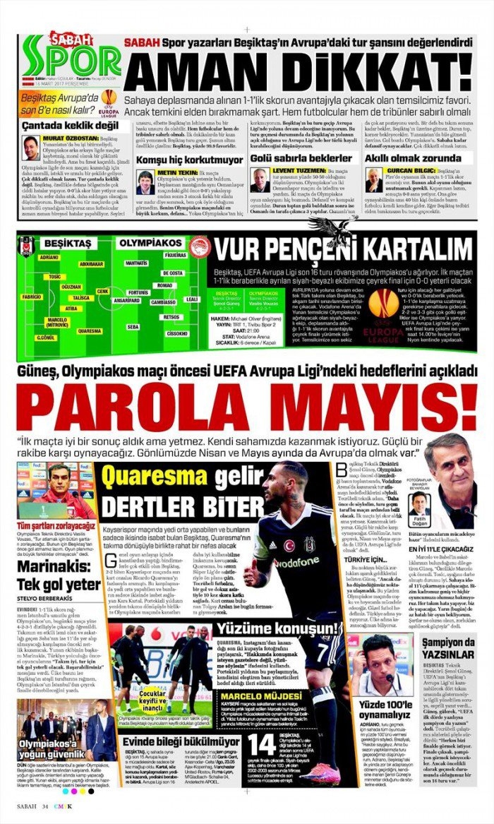 16 Mart 2017 | İşte gazetelerin Beşiktaş manşetleri - Görsel 10