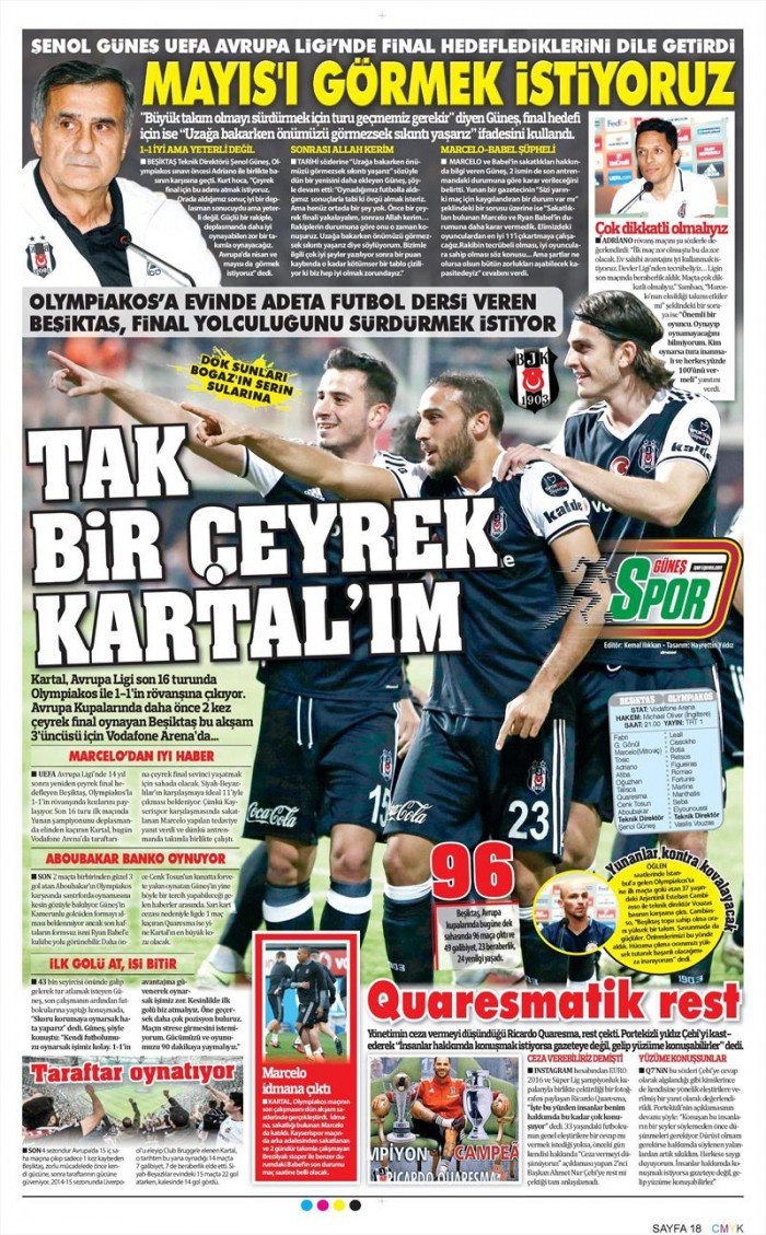 16 Mart 2017 | İşte gazetelerin Beşiktaş manşetleri - Görsel 5