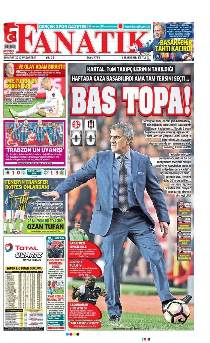 20 Mart 2017 | İşte gazetelerin Beşiktaş manşetleri - Görsel 1
