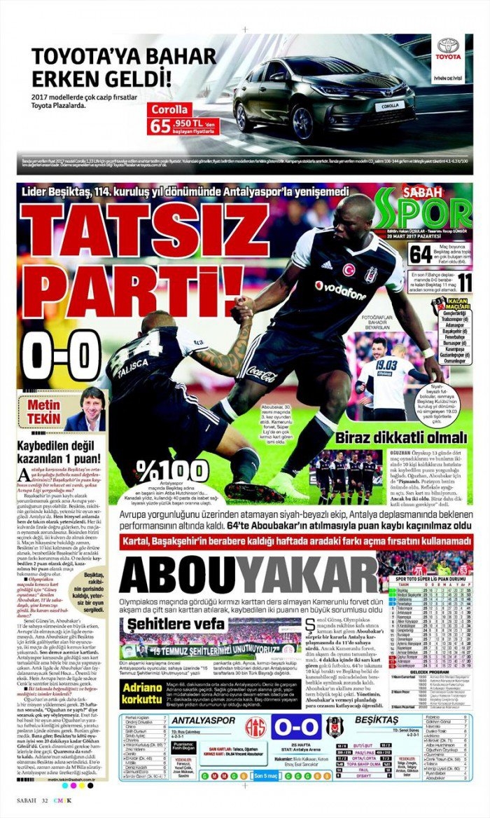 20 Mart 2017 | İşte gazetelerin Beşiktaş manşetleri - Görsel 8