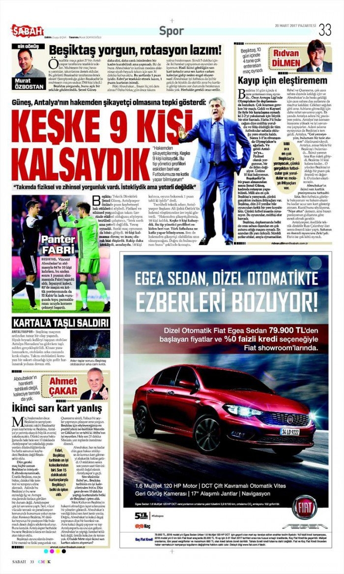 20 Mart 2017 | İşte gazetelerin Beşiktaş manşetleri - Görsel 9