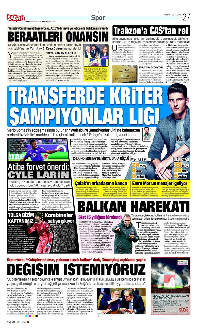 28 Mart 2017 | İşte gazetelerin Beşiktaş manşetleri - Görsel 10