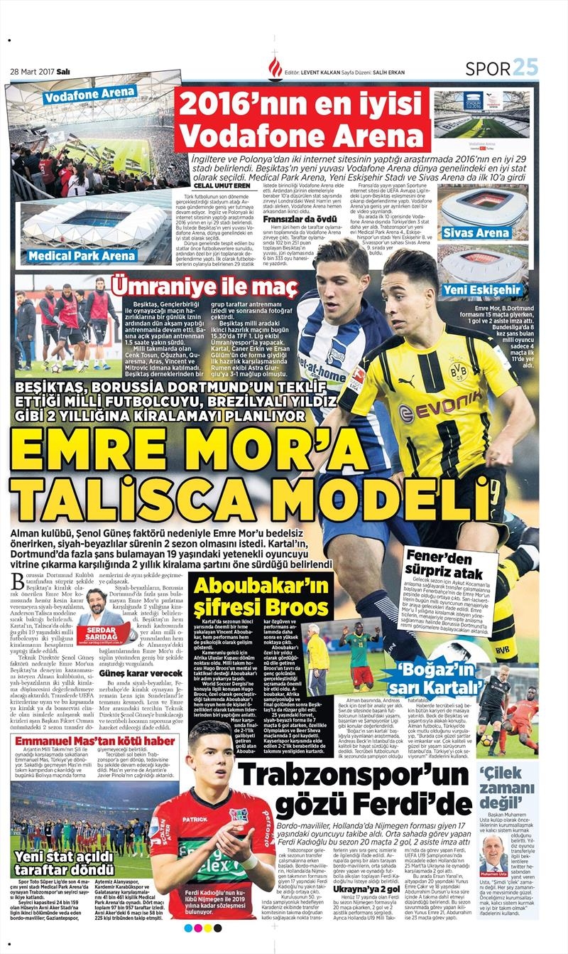 28 Mart 2017 | İşte gazetelerin Beşiktaş manşetleri - Görsel 9