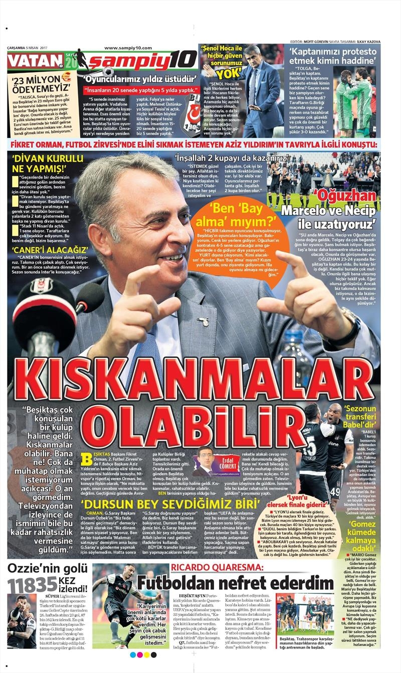 5 Nisan 2017 | İşte gazetelerin Beşiktaş manşetleri - Görsel 10