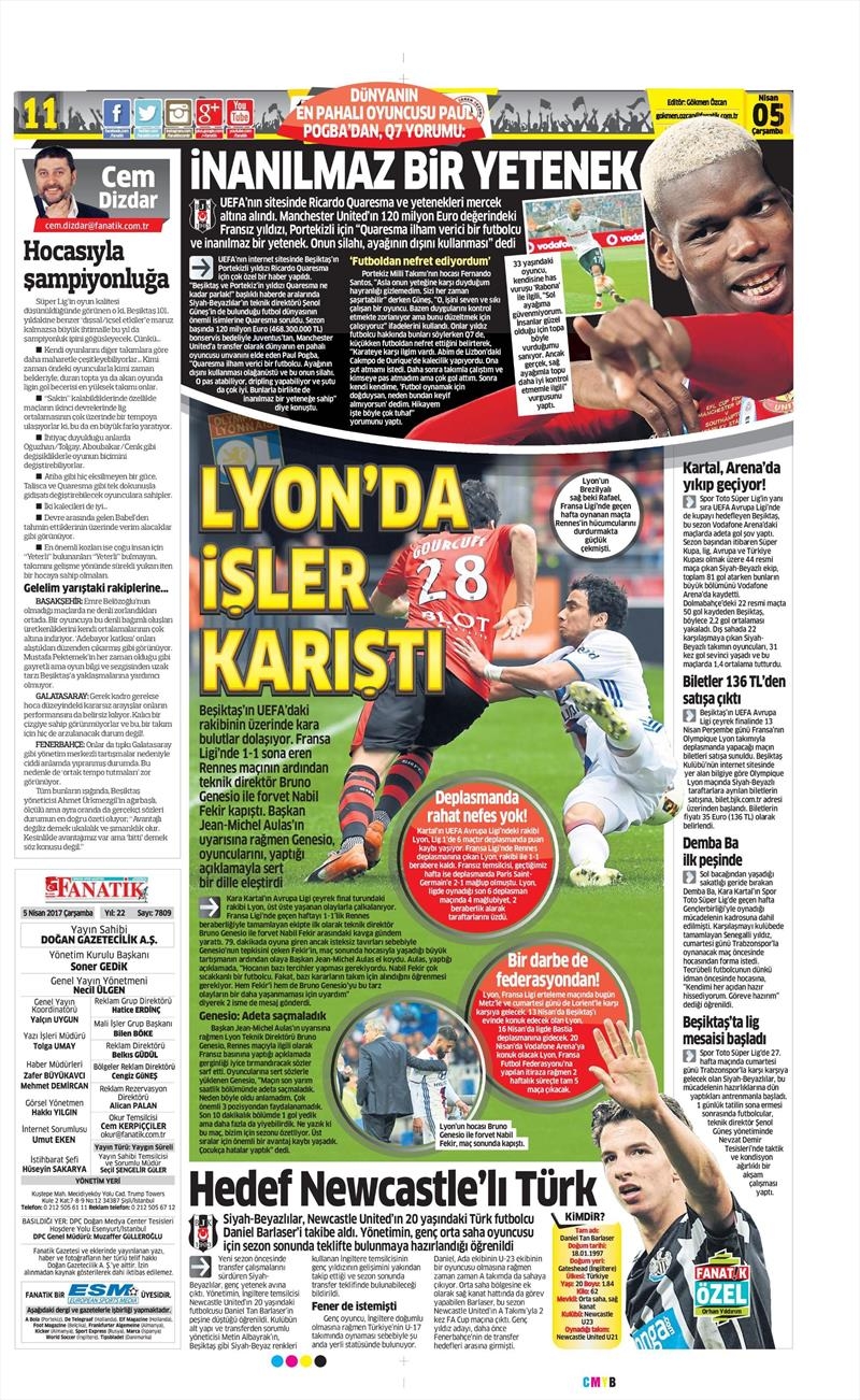 5 Nisan 2017 | İşte gazetelerin Beşiktaş manşetleri - Görsel 2