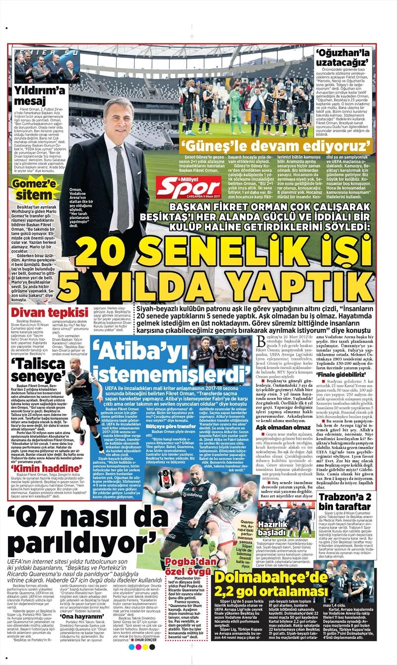 5 Nisan 2017 | İşte gazetelerin Beşiktaş manşetleri - Görsel 8